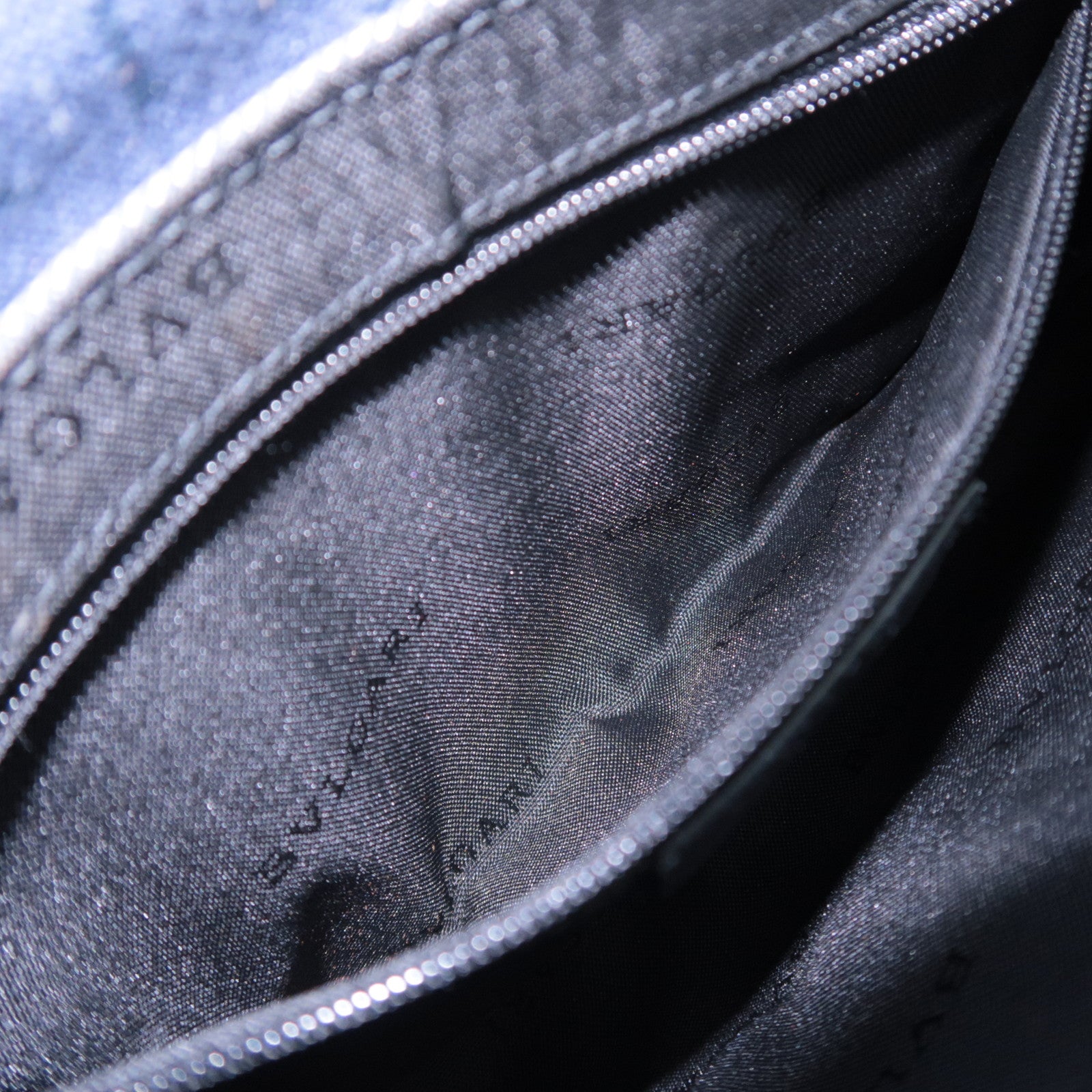 BVLGARI Logo Mania Denim Leather Shoulder Bag Blue