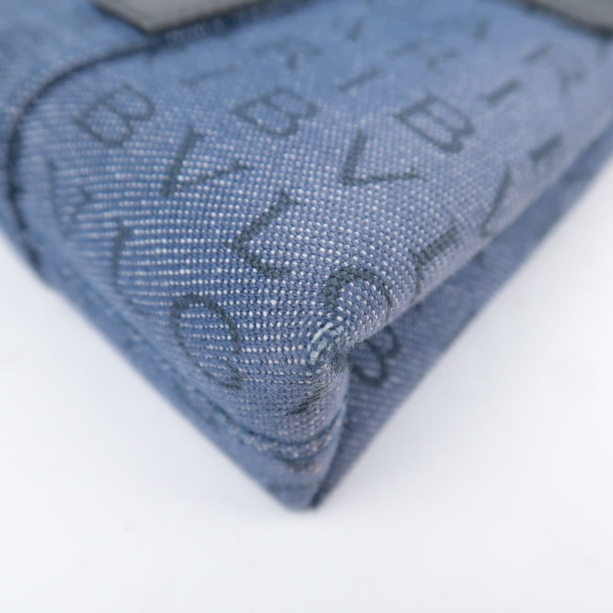 BVLGARI Logo Mania Denim Leather Shoulder Bag Blue