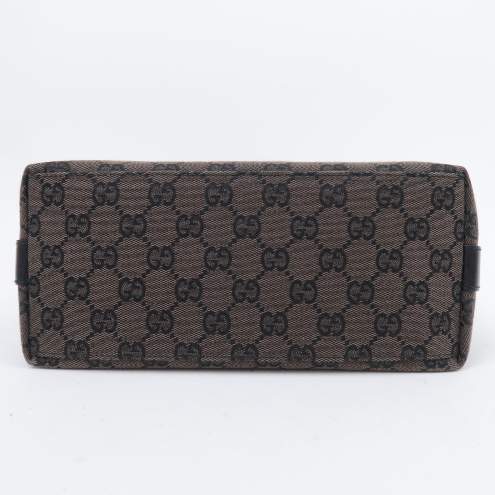GUCCI GG Canvas Hobo Shoulder Bag Brown Black 000.0602