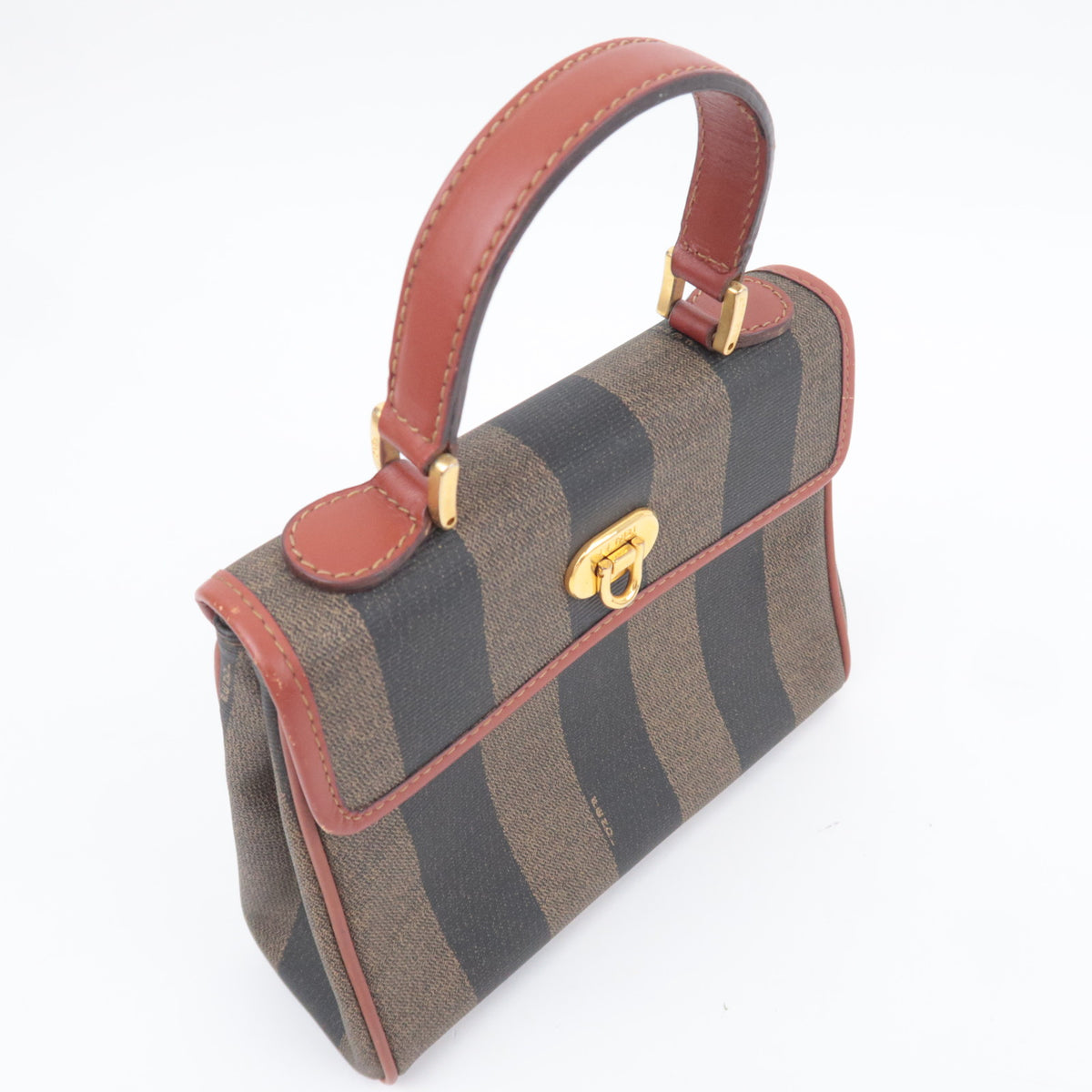FENDI Pequin Stripe 2Way Top Handle Bag 11652