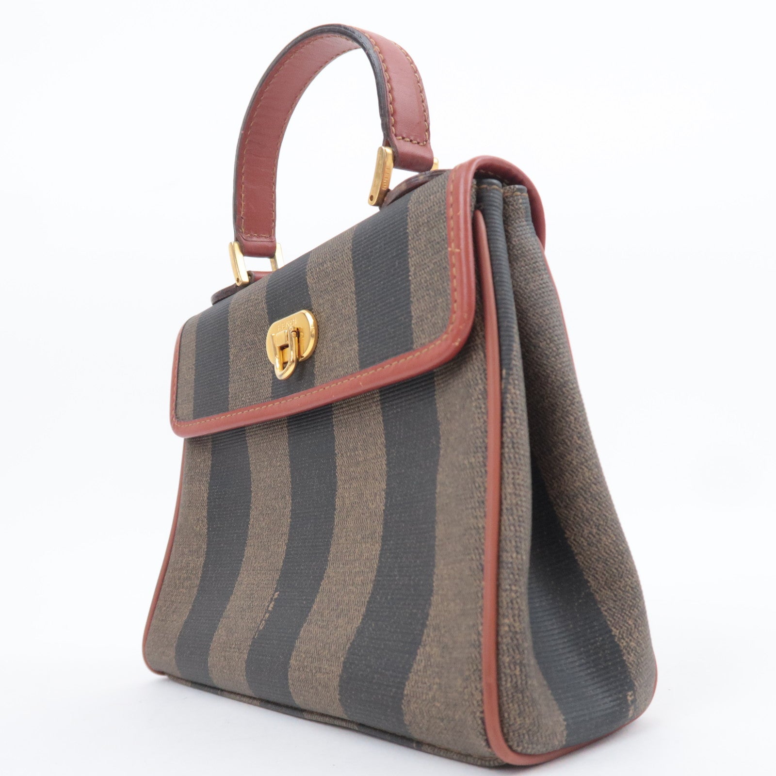 FENDI Pequin Stripe 2Way Top Handle Bag 11652