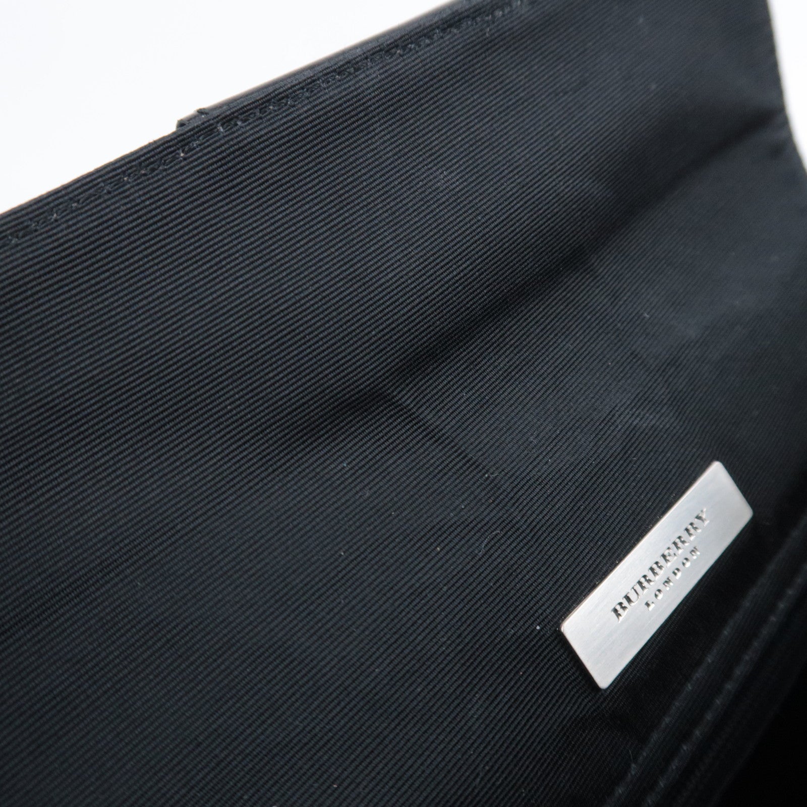 BURBERRY Nova Plaid Canvas Shoulder Bag Black Beige
