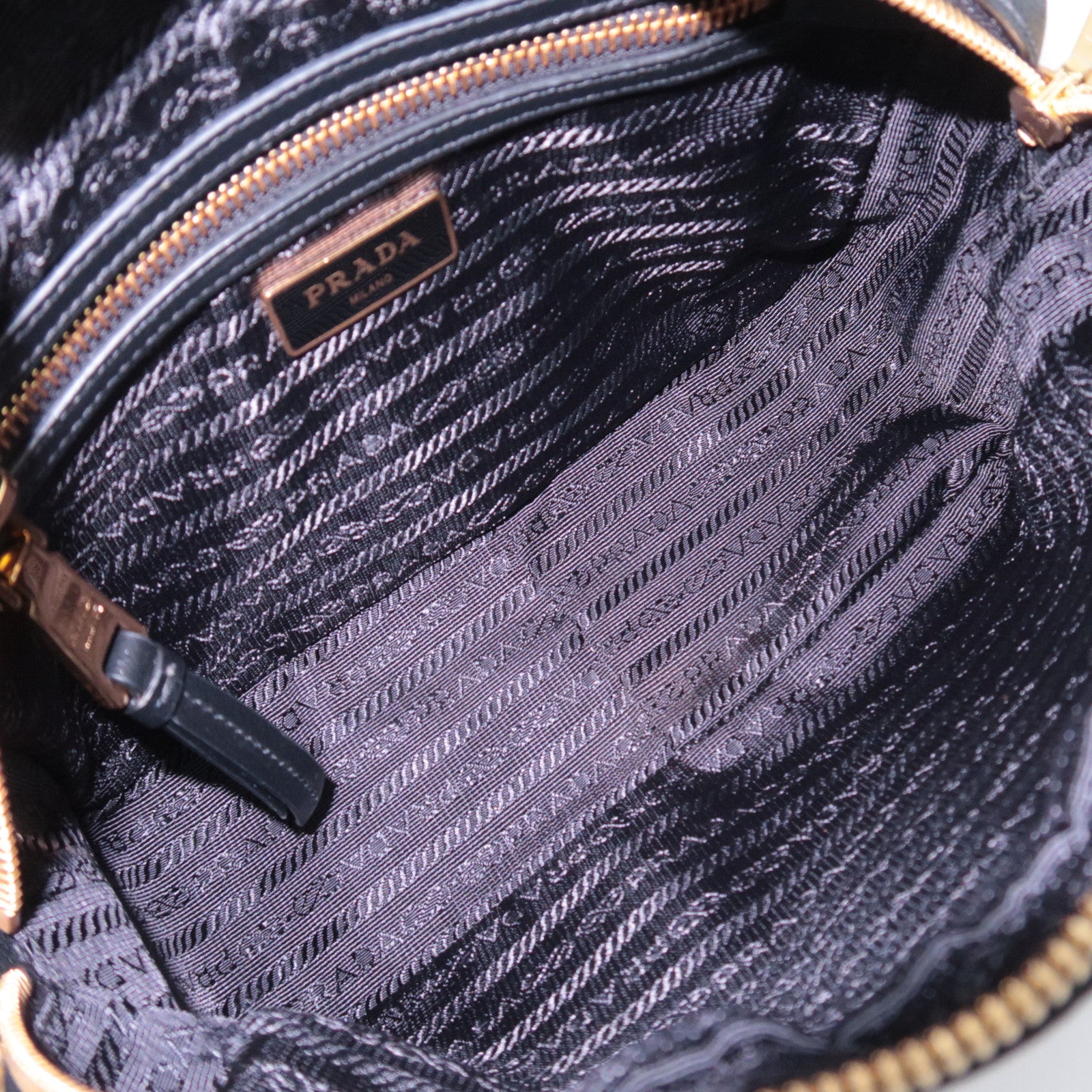 PRADA Leather Shoulder Bag Embossed Logo 1BH089