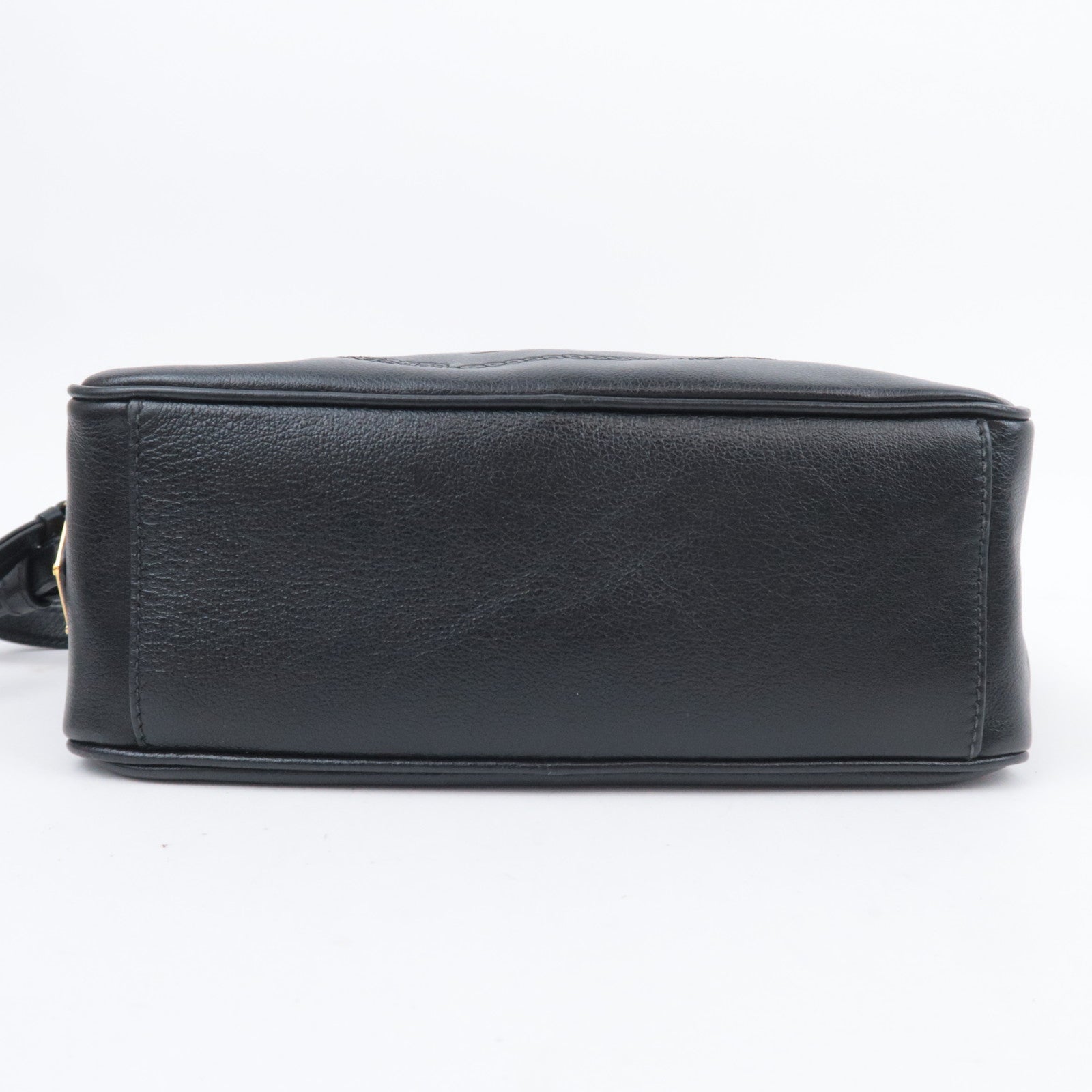 PRADA Leather Shoulder Bag Embossed Logo 1BH089
