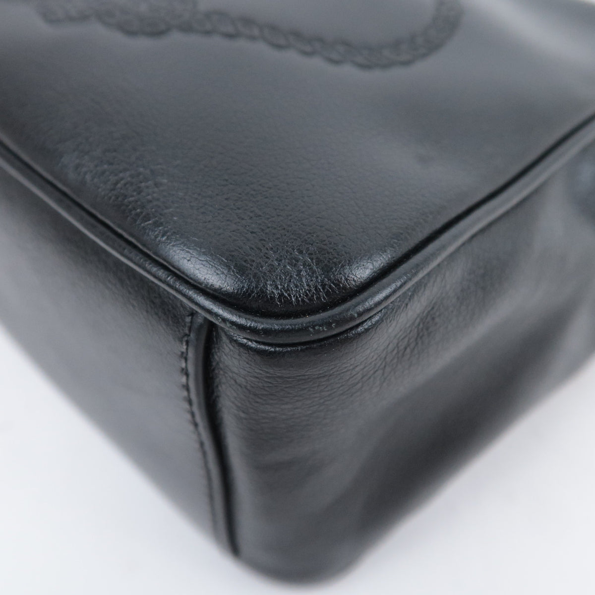PRADA Leather Shoulder Bag Embossed Logo 1BH089