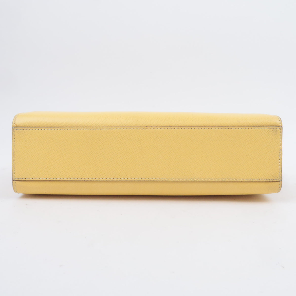 CELINE Leather Ring Clasp Handbag Yellow Gold