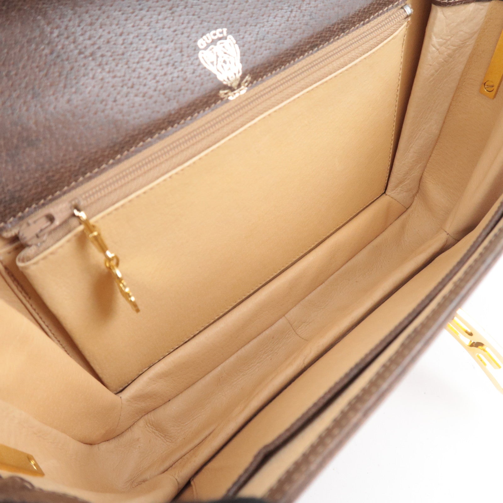 GUCCI Old Gucci GG Logo Buckle Leather Shoulder Bag