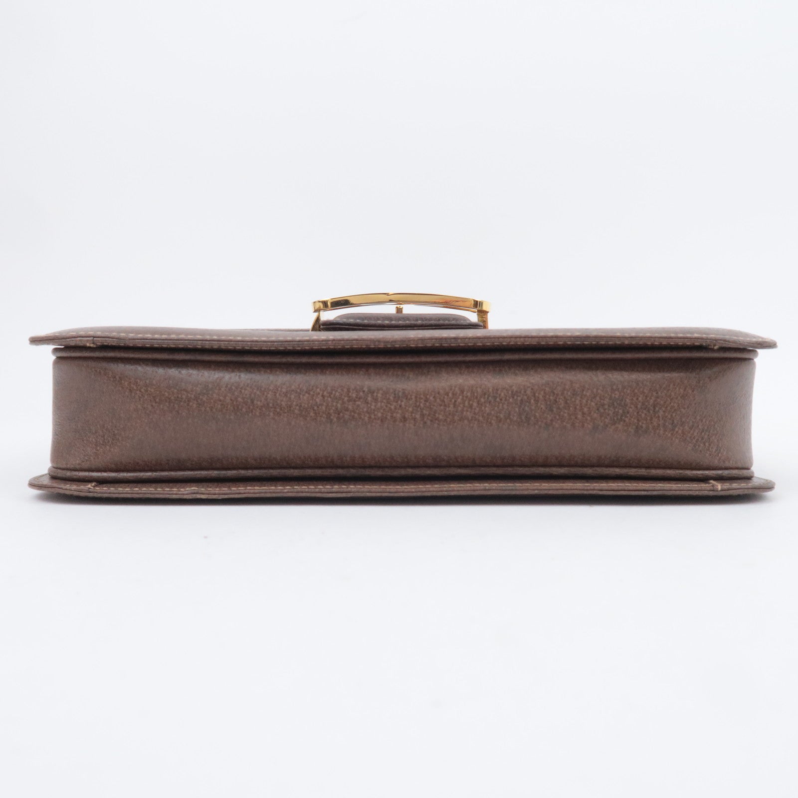 GUCCI Old Gucci GG Logo Buckle Leather Shoulder Bag