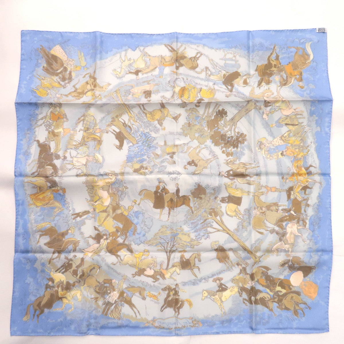 HERMES Carre 90 Scarf LES AMAZONES 100% Silk