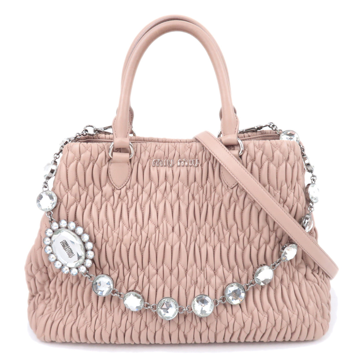 MIU MIU Matelasse 2Way Bijou Chain Shoulder Bag 5BA95892314