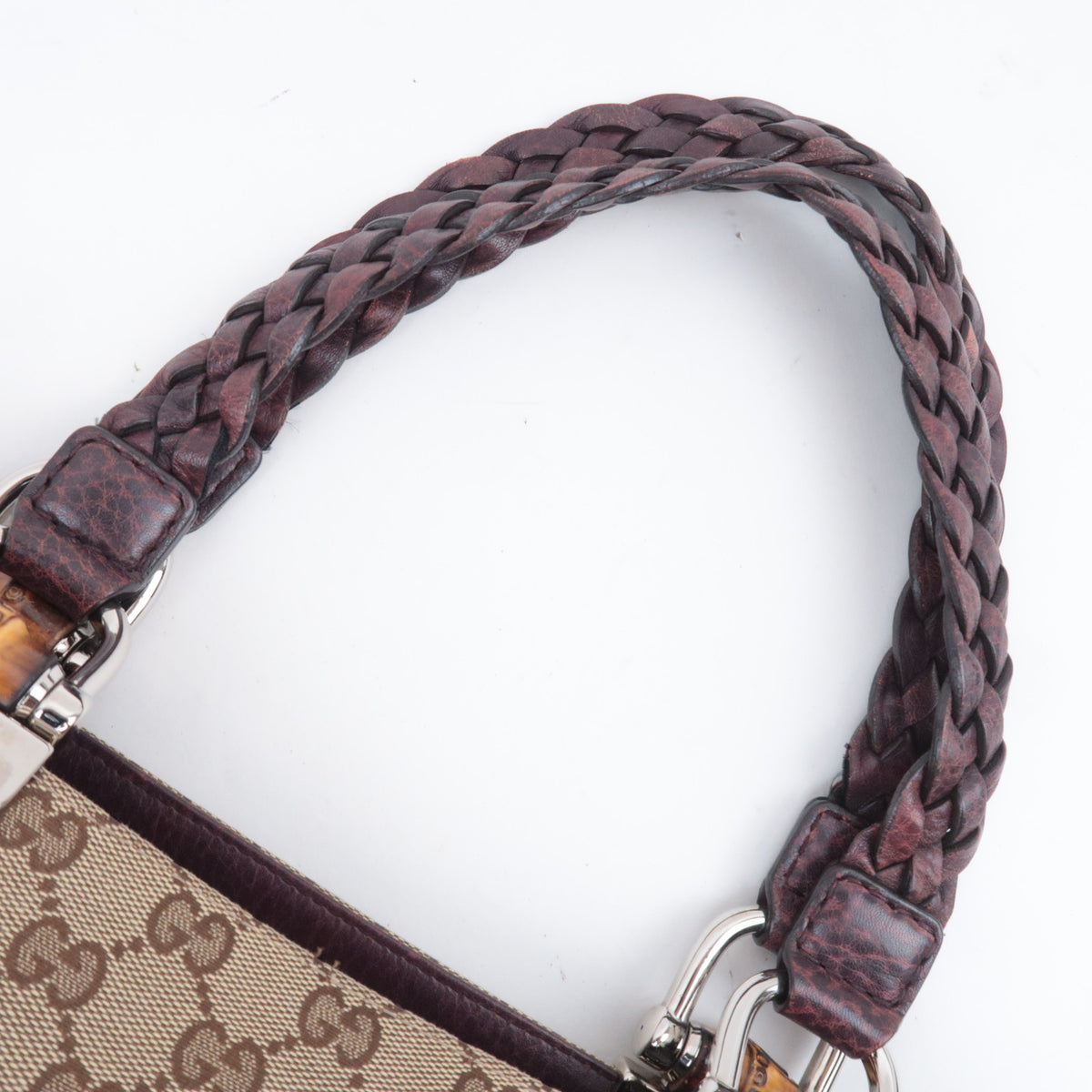 GUCCI Bamboo Canvas Tote Bag Brown 232946