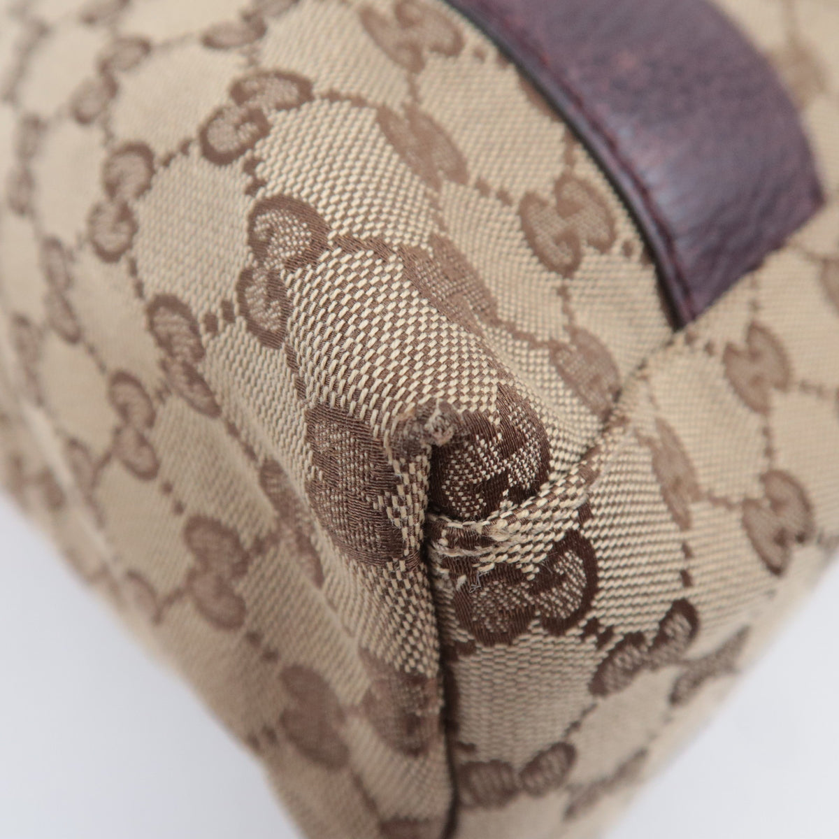 GUCCI Bamboo Canvas Tote Bag Brown 232946
