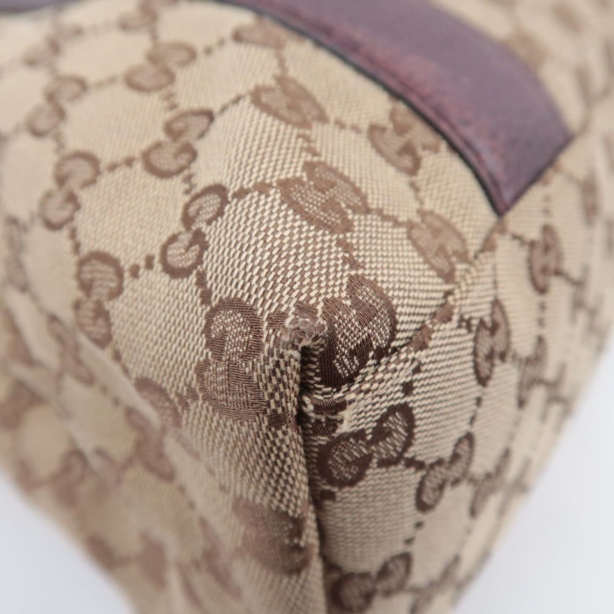 GUCCI Bamboo Canvas Tote Bag Brown 232946