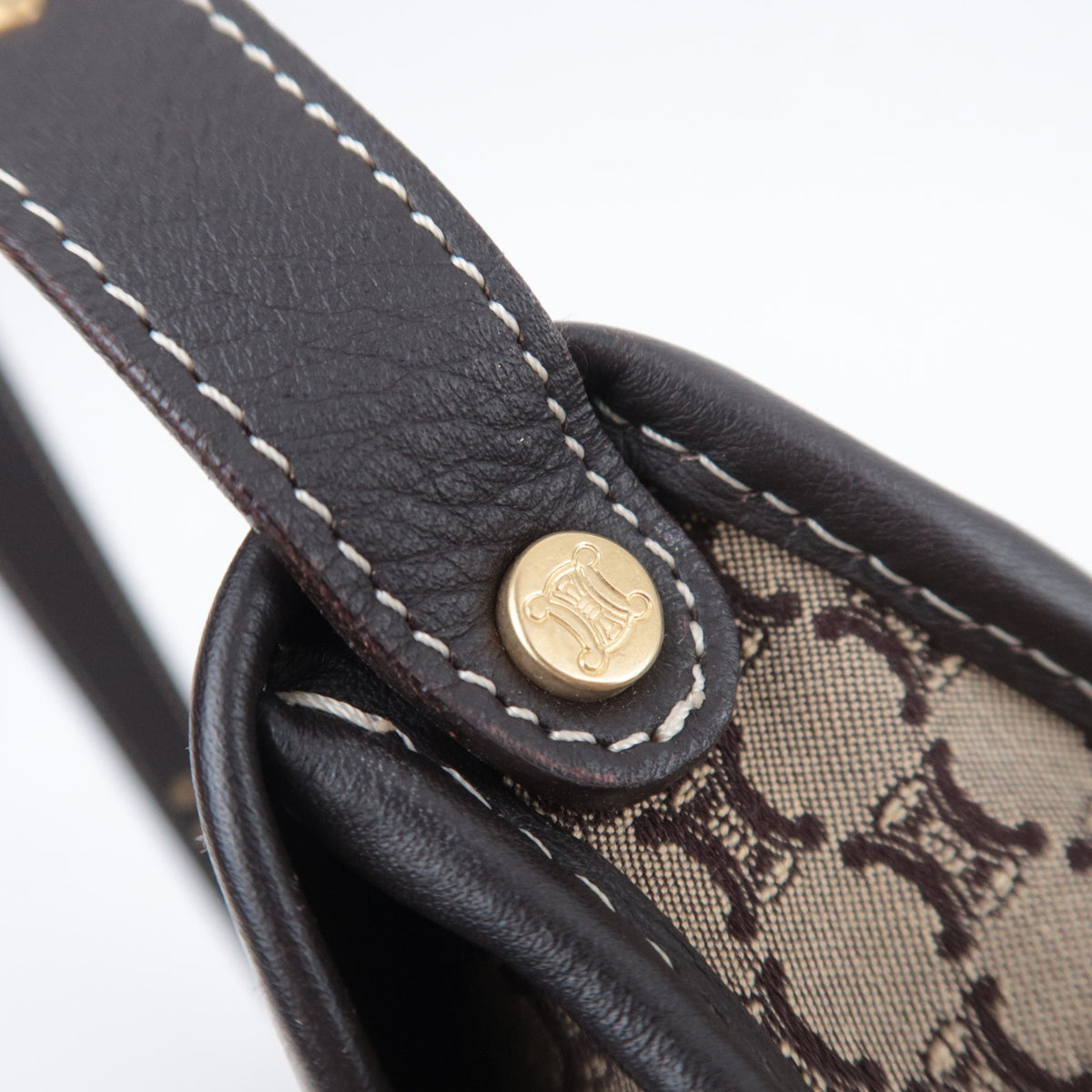 CELINE Macadam Canvas Shoulder Bag