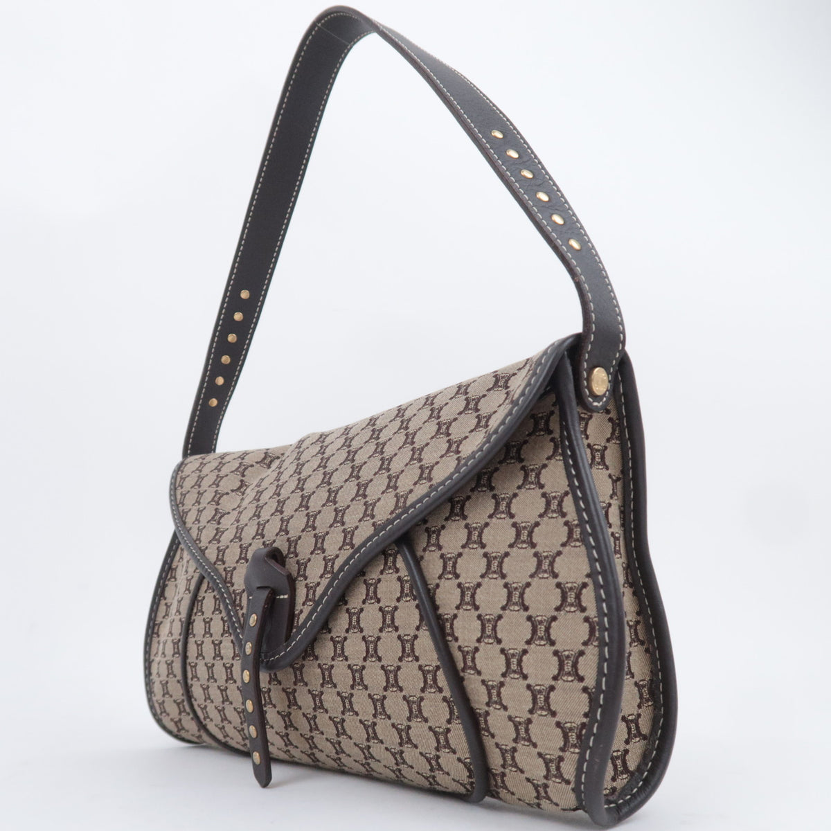 CELINE Macadam Canvas Shoulder Bag