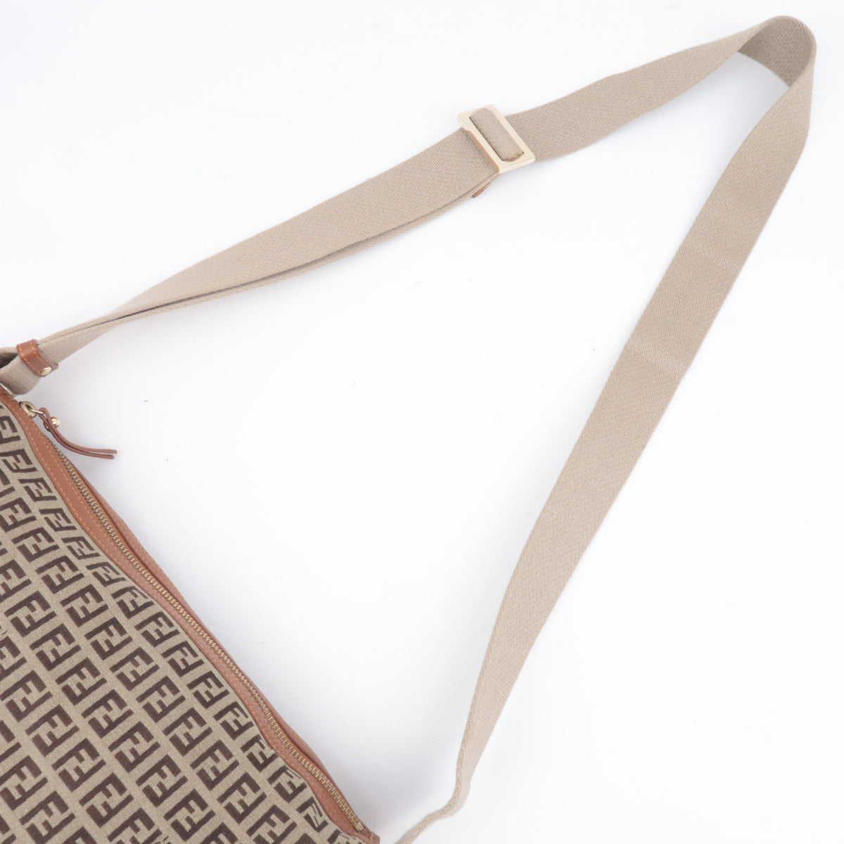 FENDI Zucchino Canvas Shoulder Bag 8BT090