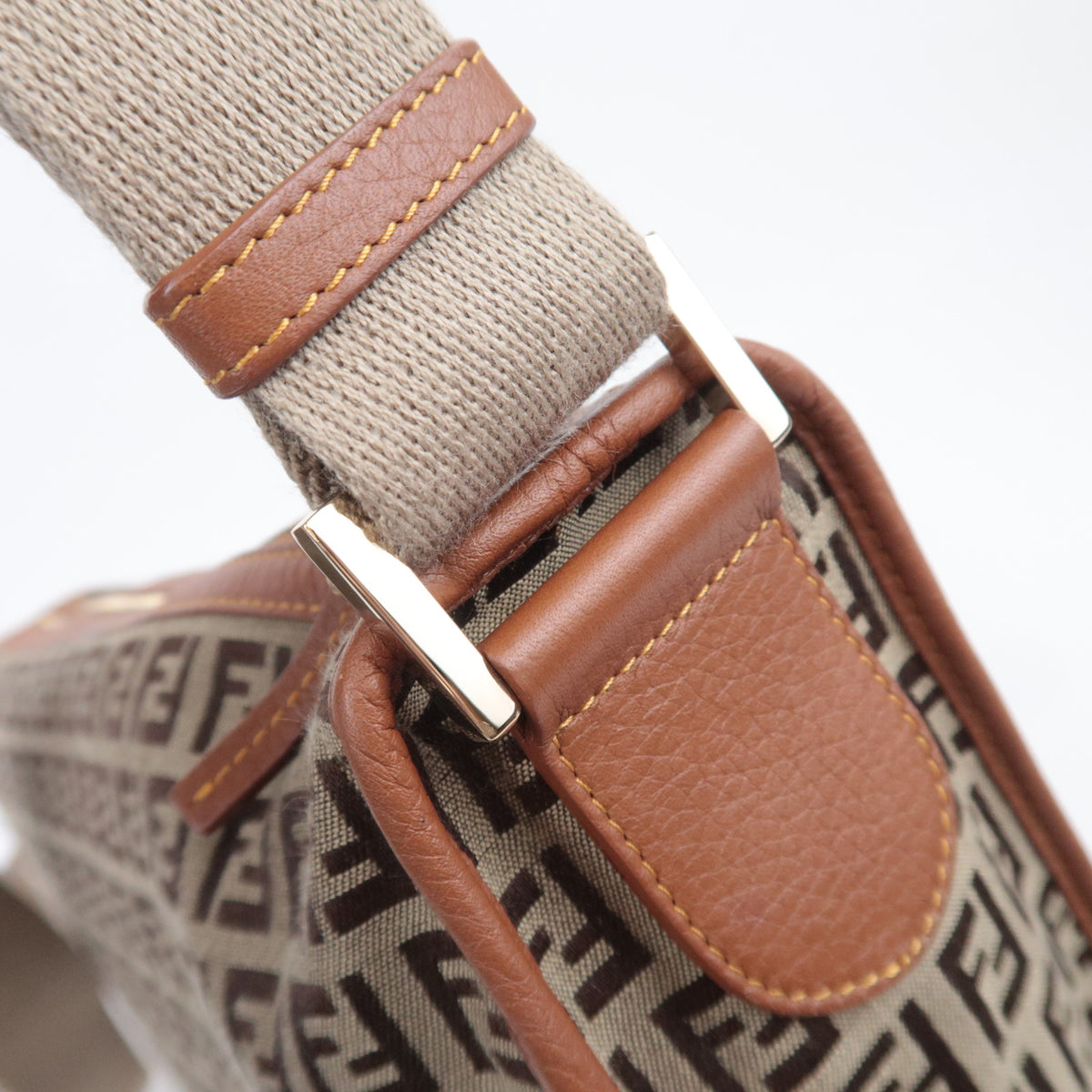 FENDI Zucchino Canvas Shoulder Bag 8BT090