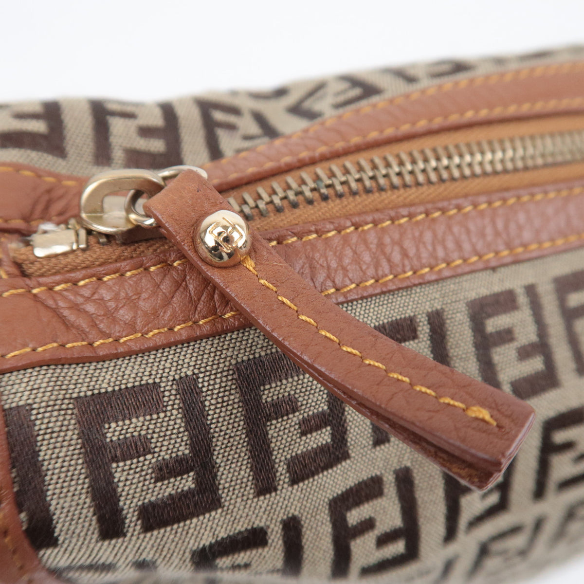 FENDI Zucchino Canvas Shoulder Bag 8BT090
