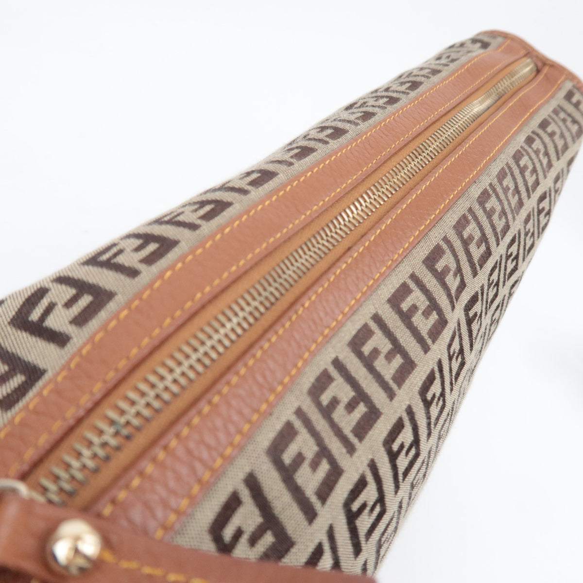 FENDI Zucchino Canvas Shoulder Bag 8BT090
