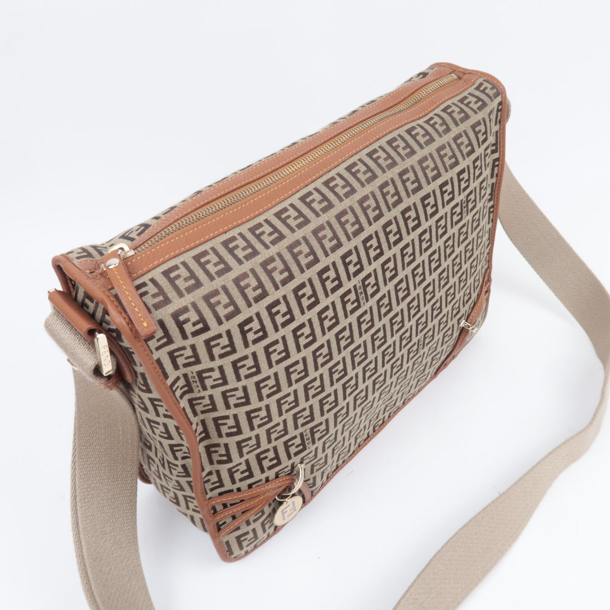 FENDI Zucchino Canvas Shoulder Bag 8BT090