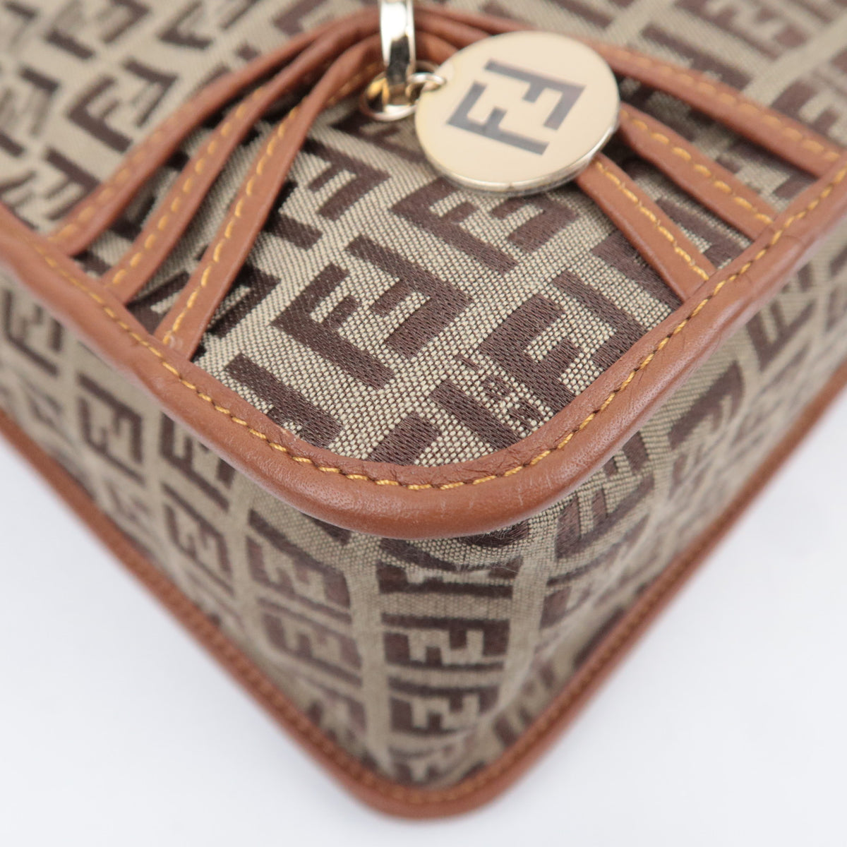 FENDI Zucchino Canvas Shoulder Bag 8BT090
