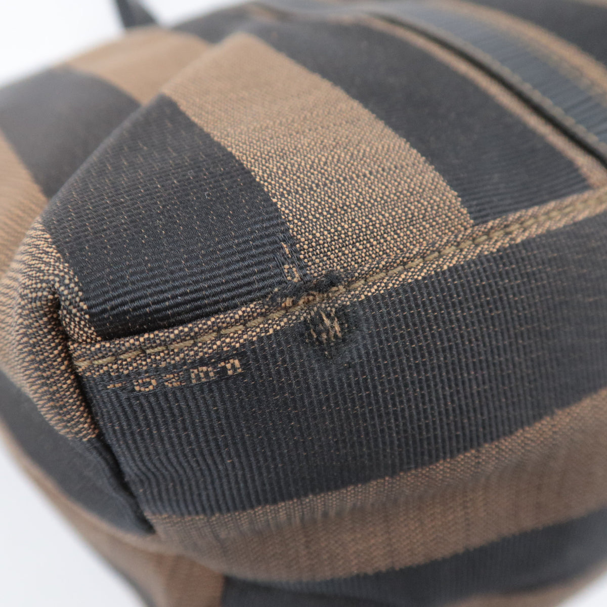 FENDI Pequin Stripe Canvas Tote Bag