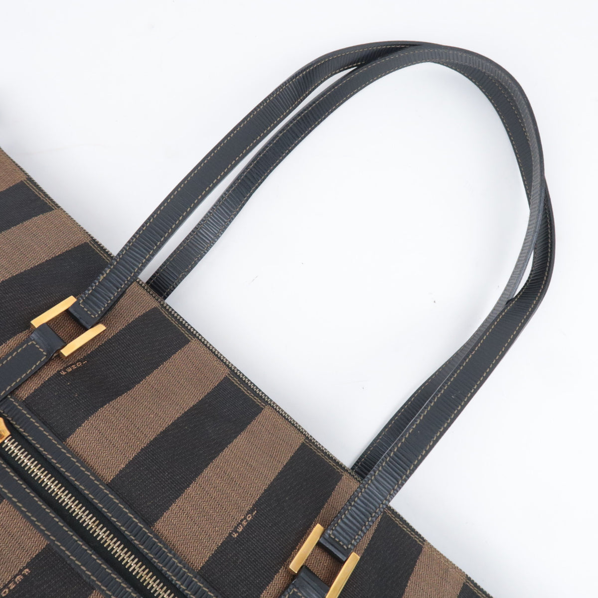 FENDI Pequin Stripe Canvas Tote Bag