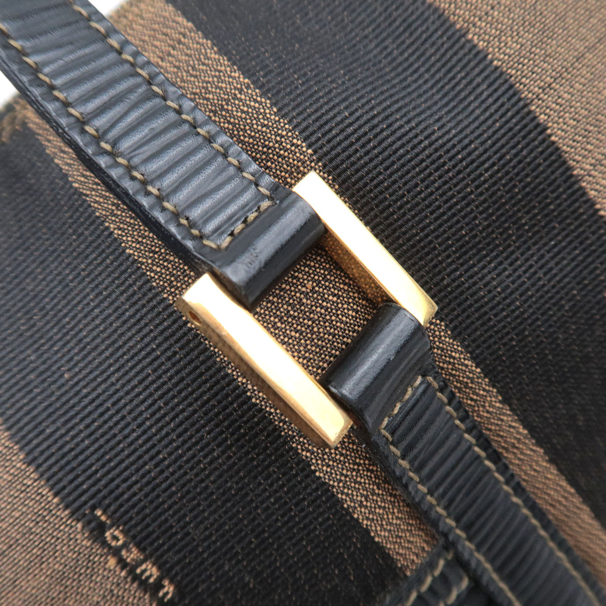 FENDI Pequin Stripe Canvas Tote Bag