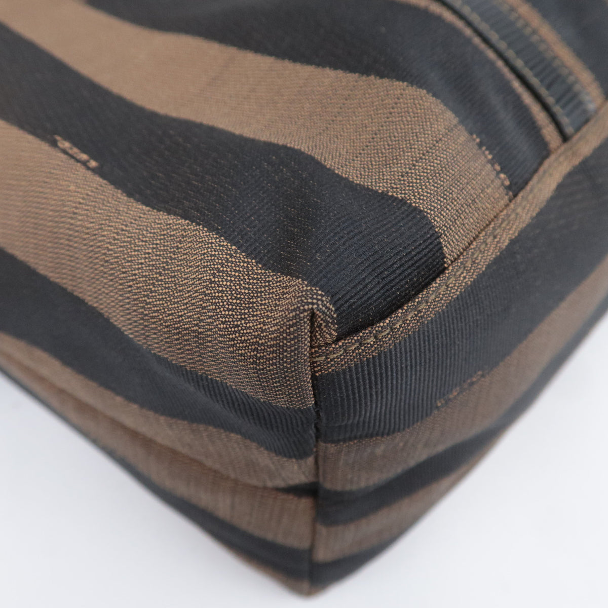 FENDI Pequin Stripe Canvas Tote Bag