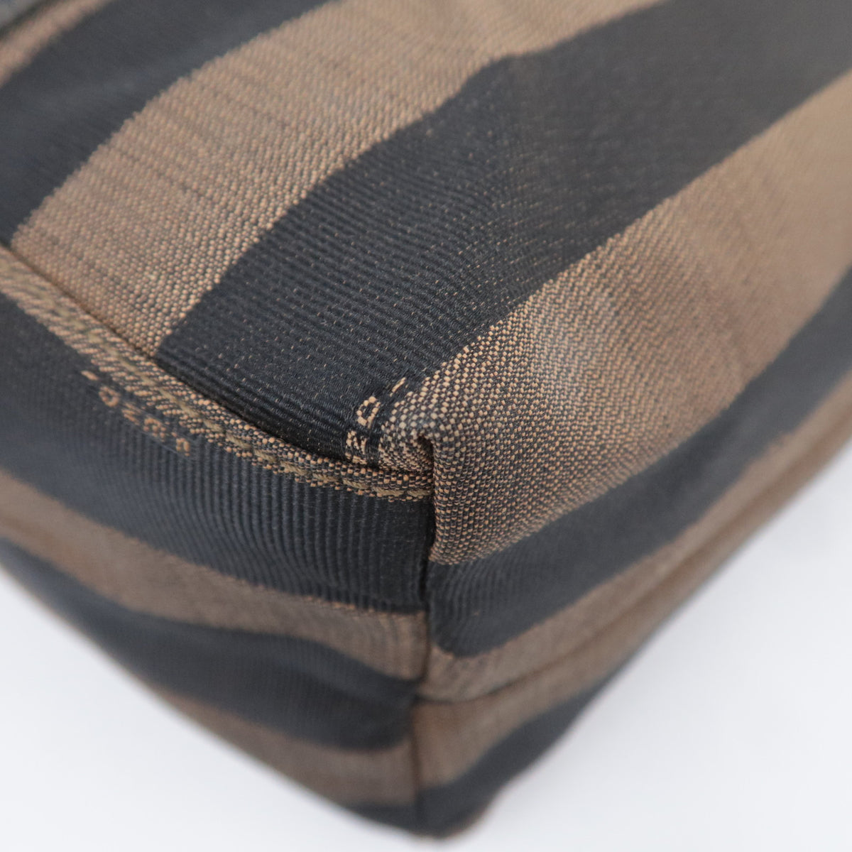 FENDI Pequin Stripe Canvas Tote Bag