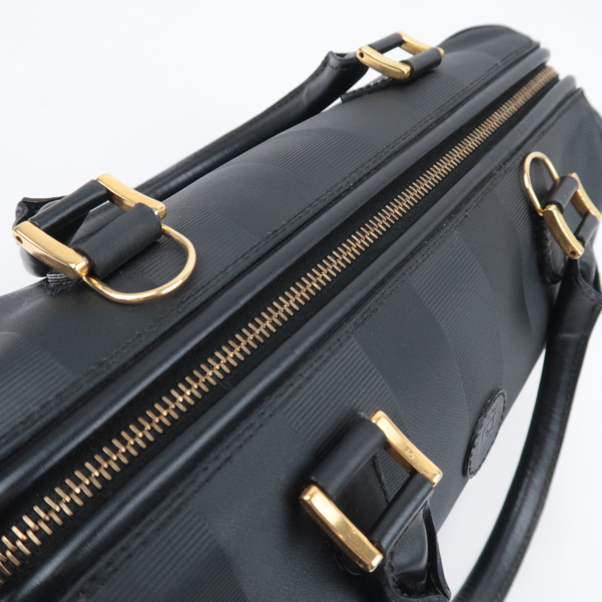 FENDI Pequin Stripe Small Boston Bag