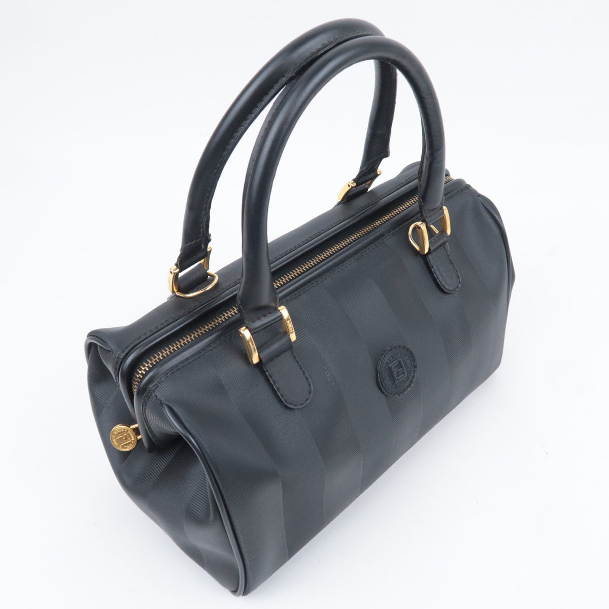 FENDI Pequin Stripe Small Boston Bag