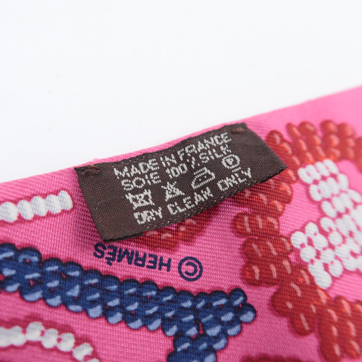 HERMES Twilly Scarf KELLY EN PERLES 100% Silk Pink