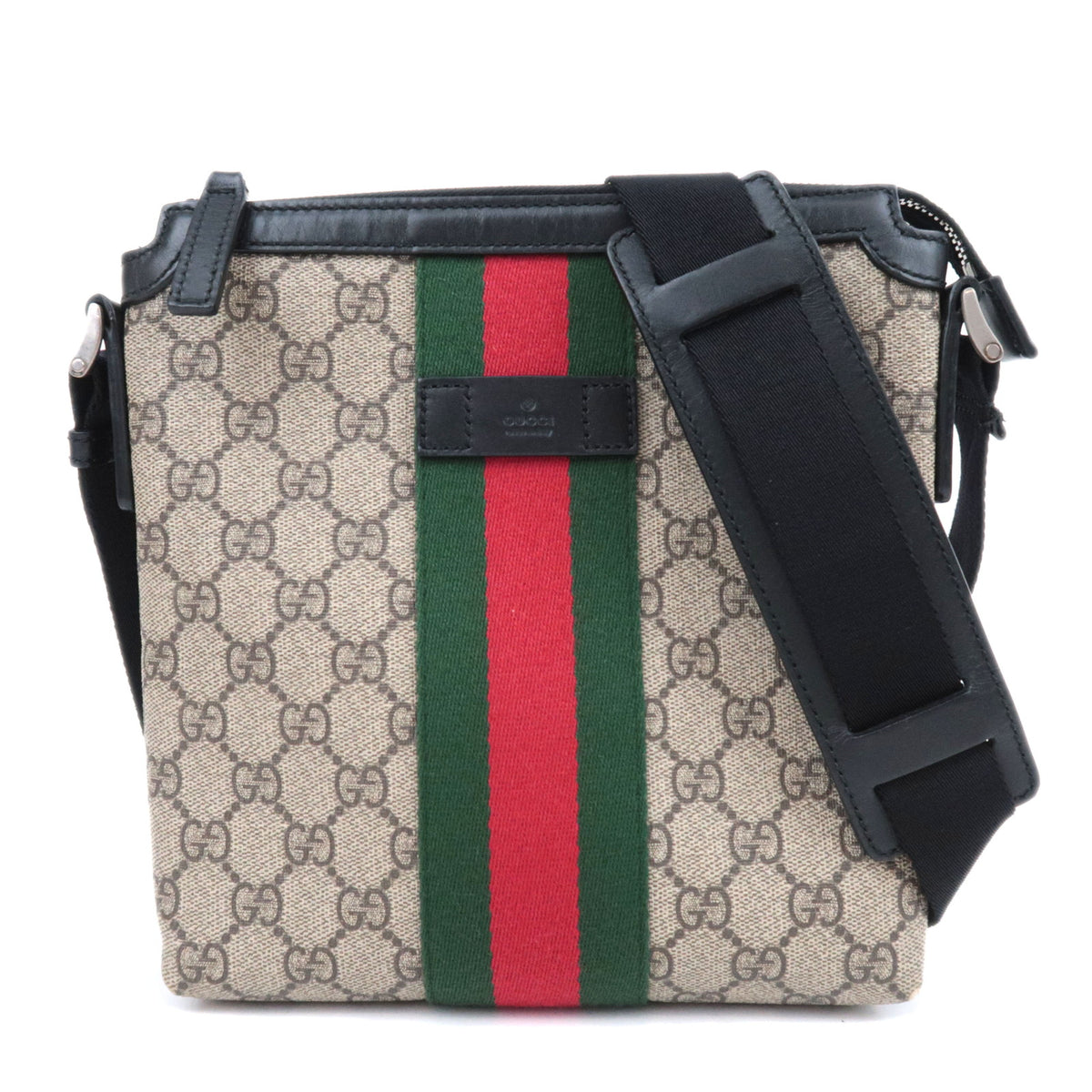 GUCCI Sherry GG Supreme Flat Messenger Shoulder Bag Beige 47145492391