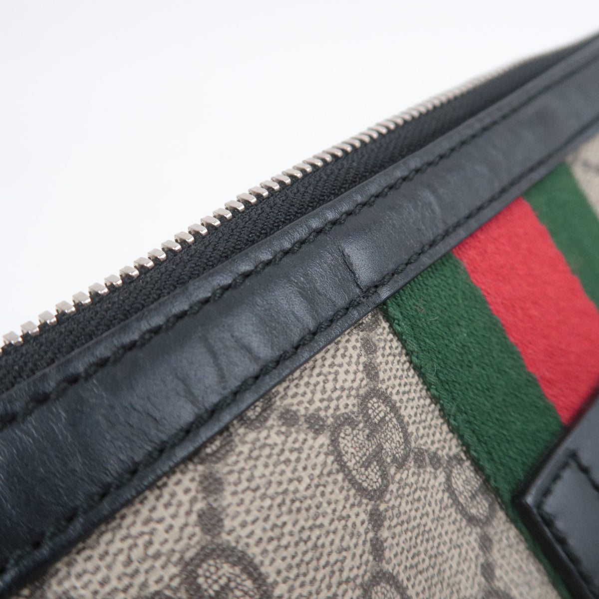 GUCCI Sherry GG Supreme Flat Messenger Shoulder Bag Beige 471454