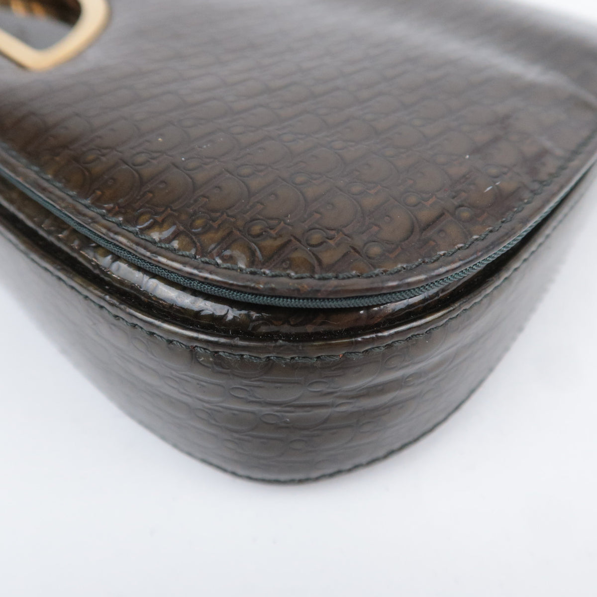 Christian Dior Trotter Maris Pearl Shoulder Bag Brown Khaki