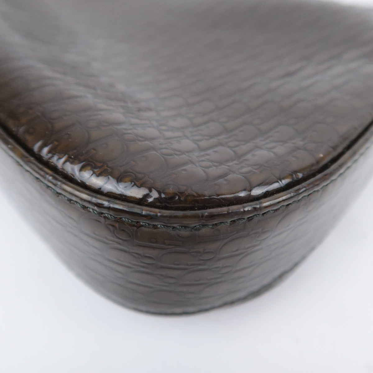 Christian Dior Trotter Maris Pearl Shoulder Bag Brown Khaki
