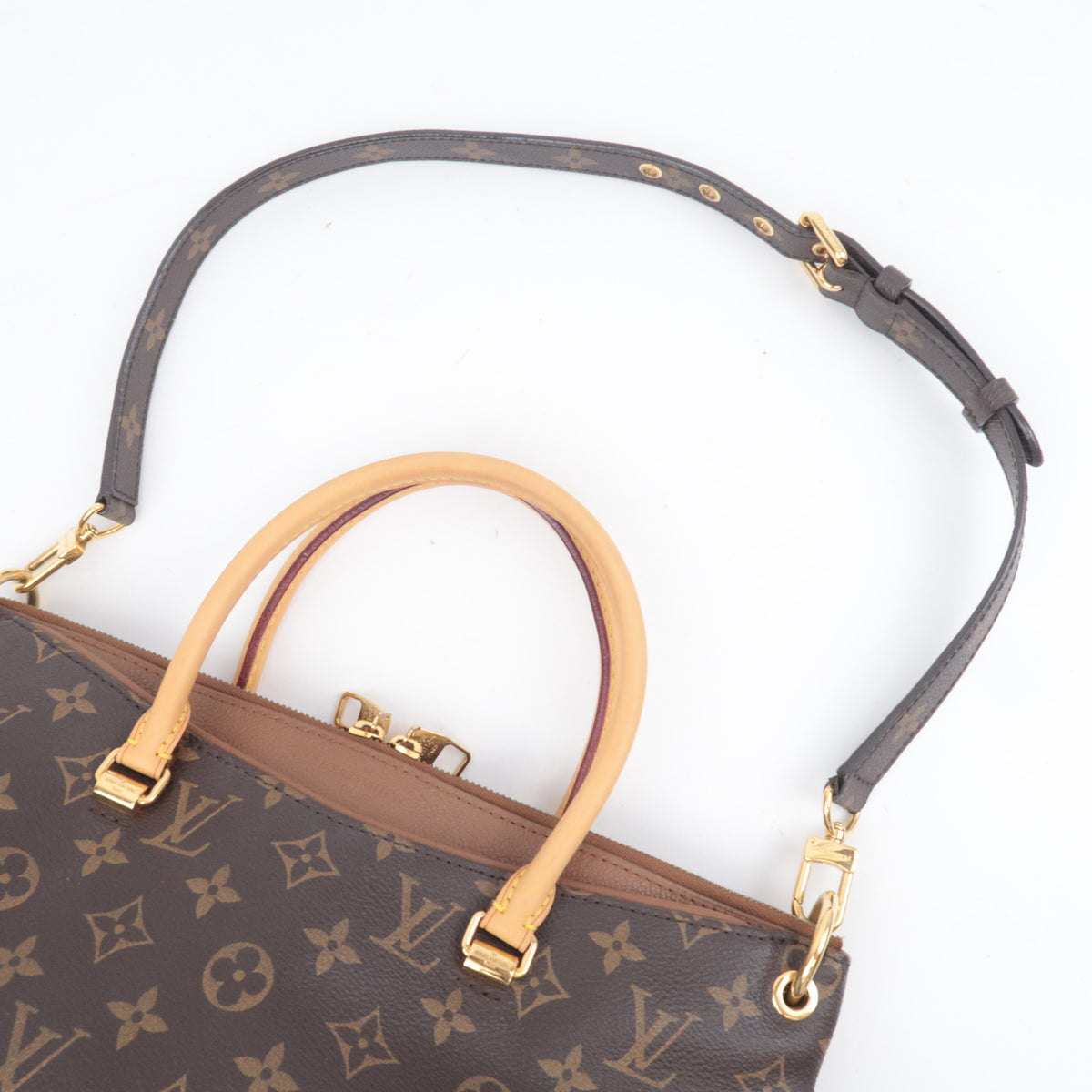 Louis Vuitton Monogram Pallas Havane 2Way Handbag M40907