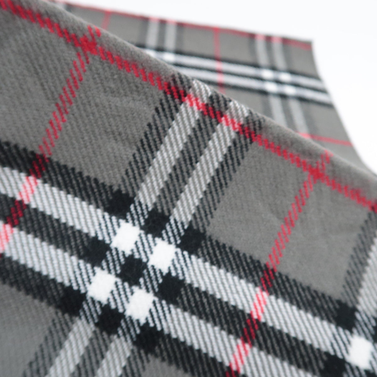 BURBERRY burberrys Nova Plaid Fringe Scarf 100% Wool Gray