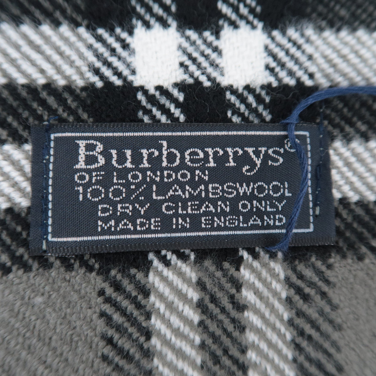 BURBERRY burberrys Nova Plaid Fringe Scarf 100% Wool Gray