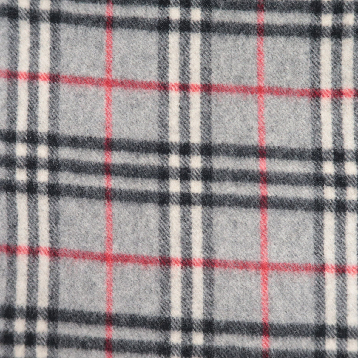 BURBERRY burberrys Nova Plaid Fringe Scarf 100% Wool Gray