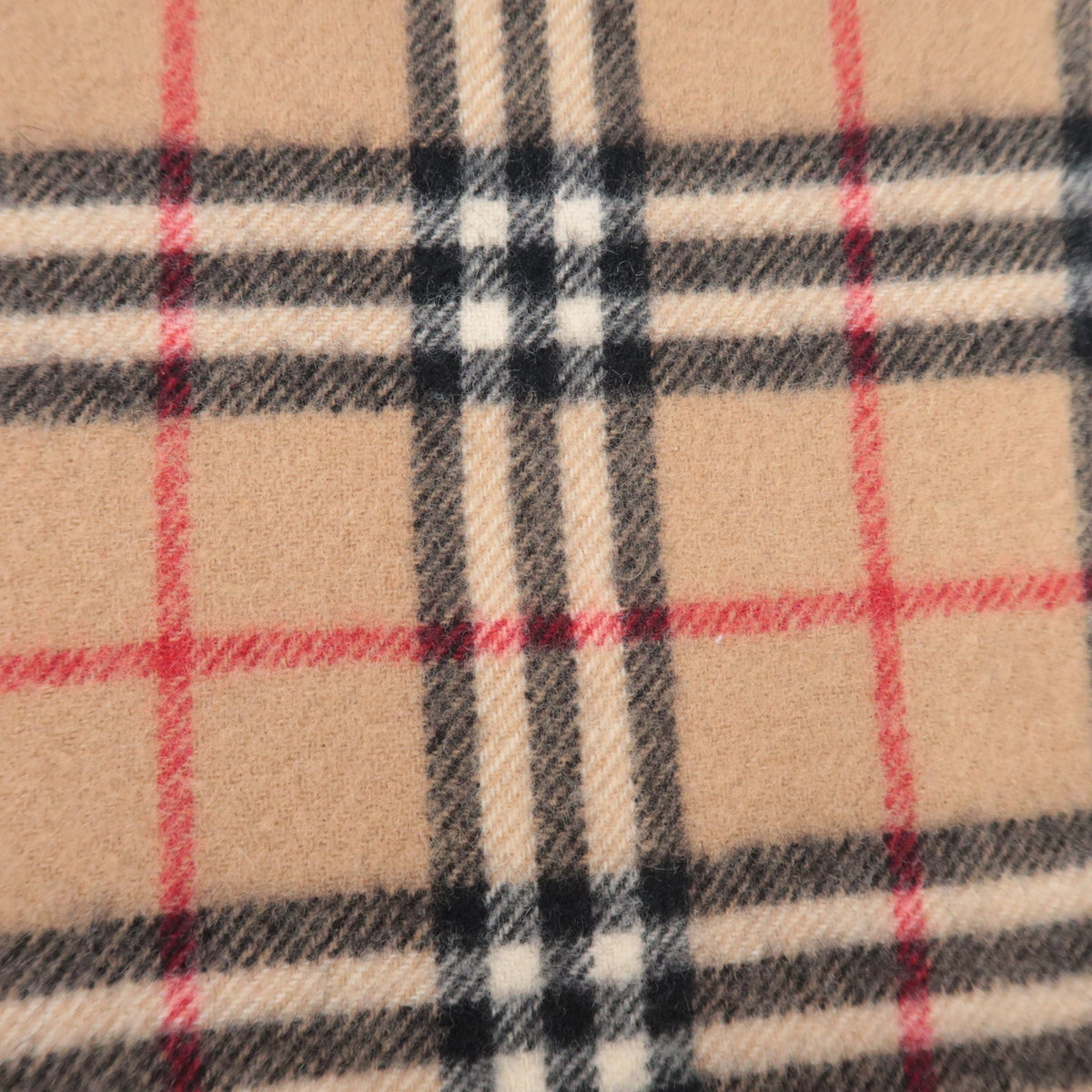 BURBERRY burberrys Nova Plaid Fringe Scarf 100% Wool Beige