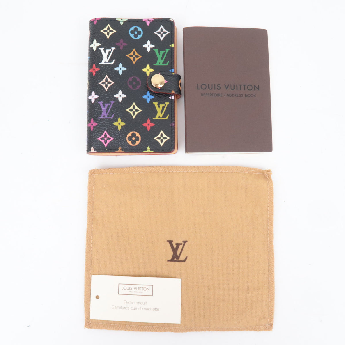 Louis Vuitton Monogram Multicolor Carnet de Val Agenda Mini Planner Cover Noir M92652