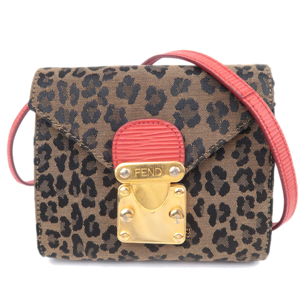 FENDI Leopard Print 2Way Shoulder Bag Belt Bag92423