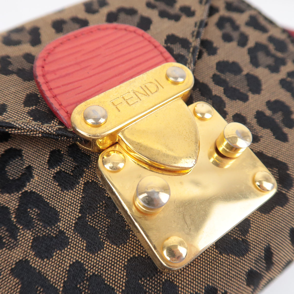 FENDI Leopard Print 2Way Shoulder Bag Belt Bag