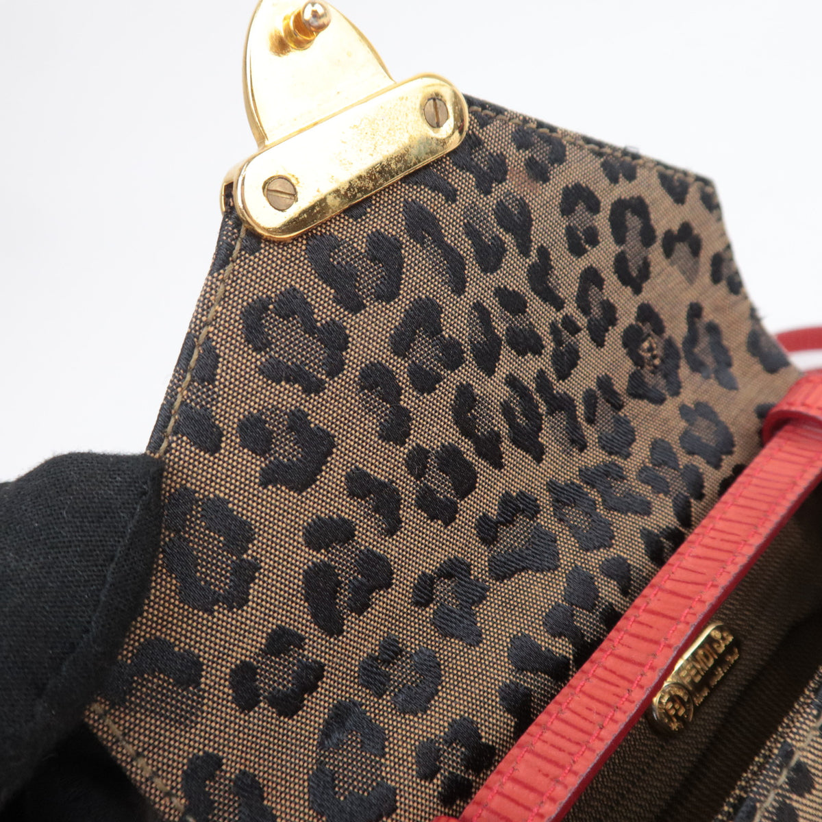FENDI Leopard Print 2Way Shoulder Bag Belt Bag