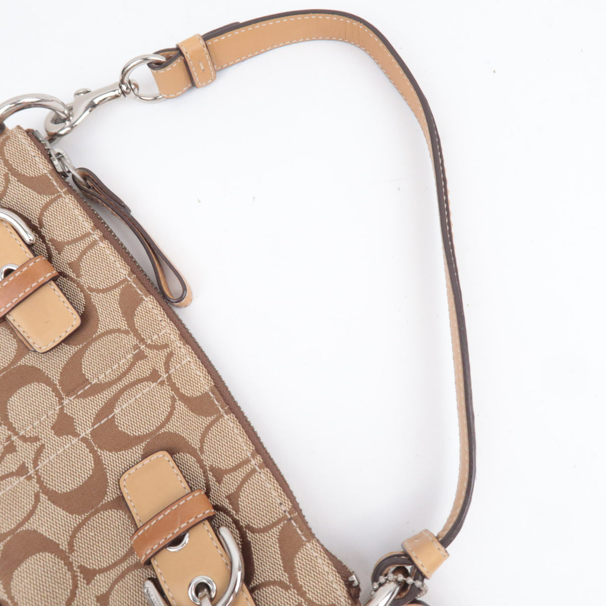 COACH Signature Canvas Shoulder Bag Beige 5107