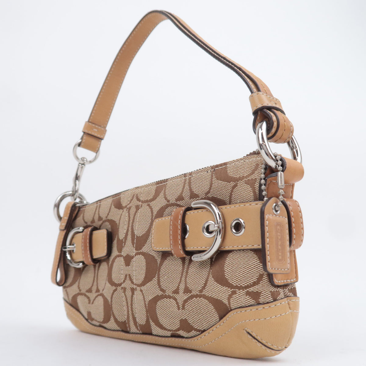 COACH Signature Canvas Shoulder Bag Beige 5107