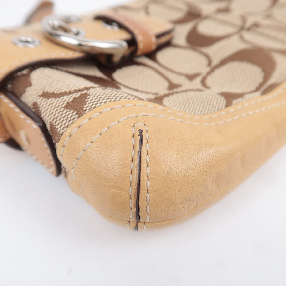 COACH Signature Canvas Shoulder Bag Beige 5107