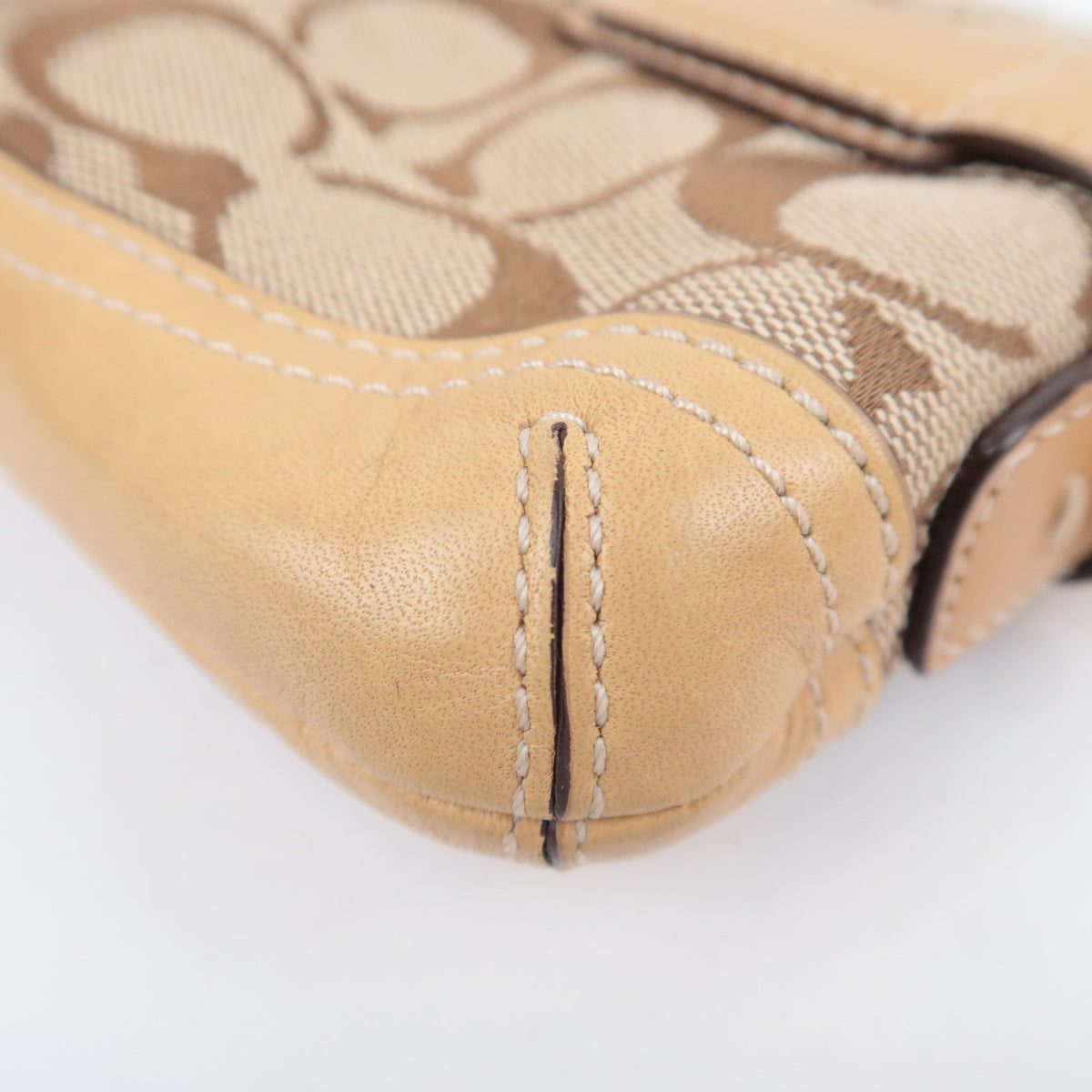 COACH Signature Canvas Shoulder Bag Beige 5107